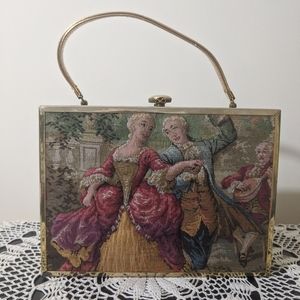 Vintage Handbag 50s Tapestry French Soire Purse
